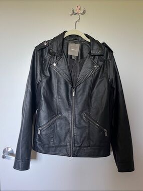 Maurices Black Faux Leather Biker Jacket